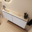 MONDIAZ TURE-DLUX Meuble toilette - 120cm - Cale - EDEN - vasque Frappe - position gauche - 1 trou de robinet SW1102688