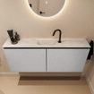 MONDIAZ TURE-DLUX Meuble toilette - 120cm - Plata - EDEN - vasque Opalo - position centrale - 1 trou de robinet SW1104515