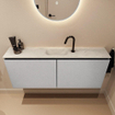 MONDIAZ TURE-DLUX Meuble WC 120 cm Plata. Lavabo EDEN Opalo position milieu. Avec 1 trou de robinet. SW1104515