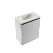 MONDIAZ TURE-DLUX meuble WC 40 cm Plata. EDEN lavabo Ostra position milieu. Sans trou de robinet. SW1104980