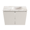 MONDIAZ TURE-DLUX Meuble toilette - 60cm - Linen - EDEN - vasque Frappe - position droite - sans trou de robinet SW1102850