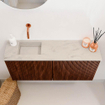 Mondiaz JOYA-DLUX 90cm meuble de toilette - couleur Ruby - Vasque FAYE position Gauche Sans trou de robinet couleur Opalo. SW1423711