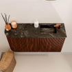 Mondiaz JOYA-DLUX 81.6cm toiletmeubel - ronding links kleur Ruby - Wastafel FAYE positie Rechts 1 kraangat kleur Lava. SW1423642