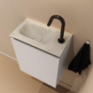 MONDIAZ TURE-DLUX Meuble toilette - 40cm - Linen - EDEN - vasque Opalo - position gauche - 1 trou de robinet SW1104393