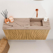 Mondiaz JOYA-DLUX Meuble de salle de bains 80cm - couleur Oak - Vasque FAYE position Droite Sans trou de robinet couleur Arena SW1423896