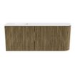 Mondiaz JOYA Meuble de salle de bains - 101,6cm - arrondi droit couleur Dusk - Vasque FAYE position Gauche 1 trou de robinet couleur Talc SW1421634
