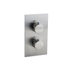FugaFlow Eccelente Acces Ensemble de douche de tête encastré - thermostatique - bras mural - douche de tête 30 cm - douchette sur barre - flexible de douche métallique - inox brossé PVD SW1450758