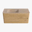 Mondiaz CIRO-DLUX Badkamermeubelset - 110x45x50cm - Solid surface wastafel Saba - 1 wasbak Links - zonder kraangaten - 2 lades - Oak SW1531171