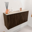 Mondiaz JOYA-DLUX Meuble de salle de bains 80cm - couleur Walnut - Vasque FAYE position Milieu 1 trou de robinet couleur Frappe SW1422278