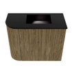 Mondiaz JOYA 51.6cm meuble de toilette - arrondi gauche couleur Dusk - Vasque FAYE position Droite 1 trou de robinet couleur Urban SW1421670