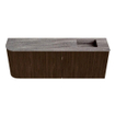 Mondiaz JOYA-DLUX Meuble de salle de bains - 111,6cm - arrondi gauche couleur Walnut - Vasque FAYE position Droite 1 trou de robinet couleur Oza SW1424630
