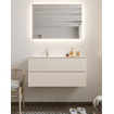 Mondiaz VICA ensemble de meuble de salle de bain - 100cm - meuble sous-vasque lin - 2 tiroirs - lavabo nuage gauche - 1 trou de robinet - version XL 60cm de haut SW1090474