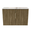 Mondiaz JOYA-DLUX 60cm meuble de salle de bains - couleur Dusk - Vasque FAYE position Gauche 1 trou de robinet couleur Frappe. SW1423049