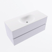 Mondiaz VICA Ensemble de meubles de salle de bains - 110cm - cale - 2 tiroirs - Lavabo MOON - au milieu - 1 trou de robinet - couleur talc - Version XL 60cm de haut SW1189237