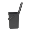 Brabantia Sort & Go Afvalemmer - 12 liter - hengsel - met beugel - donker grijs SW1117364