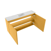 MONDIAZ TURE-DLUX Meuble toilette - 100cm - Ocher - EDEN - vasque Opalo - position centrale - 1 trou de robinet SW1104427