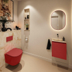 MONDIAZ TURE-DLUX Meuble toilette - 40cm - Fire - EDEN - vasque Frappe - position centrale - sans trou de robinet SW1102768