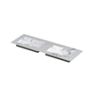 INK Post wastafel - 140x45x1cm - 2 wasbakken - 0 kraangaten - keramiek Statuario glans SW693465