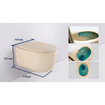 QeramiQ Dely Swirl Toiletset - 36.3x51.7cm - Geberit UP320 inbouwreservoir - slim zitting - koperen bedieningsplaat - ronde knoppen - beige SW1130216