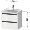 Duravit Ketho 2 Meuble sous lavabo - 2 tiroirs - 58.4x45.5x54.9cm - poignées anthracite - gris béton mat SW772669