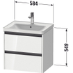 Duravit ketho 2 meuble sous lavabo avec 2 tiroirs 58.4x45.5x54.9cm avec poignées anthracite graphite super mat SW772985