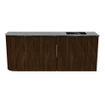 Mondiaz JOYA-DLUX 101.6cm meuble de toilette - arrondi gauche couleur Walnut - Vasque FAYE position Droite 1 trou de robinet couleur Lava. SW1422477