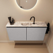 MONDIAZ TURE-DLUX 100cm toiletmeubel Plata. EDEN wastafel Glace positie midden. Met 1 kraangat. SW1103483