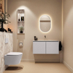 MONDIAZ TURE-DLUX Meuble toilette - 100cm - Cale - EDEN - vasque Glace - position centrale - sans trou de robinet SW1103190