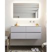 Mondiaz VICA ensemble de meuble de salle de bain - 120cm - meuble sous lavabo cale - 4 tiroirs - lavabo moon droite - sans trou de robinet - miroir LED - version XL 60cm de haut SW1097839