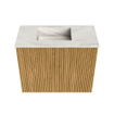 Mondiaz JOYA-DLUX 50cm toiletmeubel - kleur Oak - Wastafel FAYE positie Links 1 kraangat kleur Ostra. SW1422232
