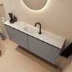 MONDIAZ TURE-DLUX Meuble toilette - 120cm - Smoke - EDEN - vasque Opalo - position centrale - 1 trou de robinet SW1104622