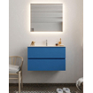 Mondiaz VICA ensemble de meuble de salle de bain - 80cm - meuble sous-vasque jeans - 2 tiroirs - lavabo denia milieu - 1 trou de robinet - version XL 60cm haut SW1090958