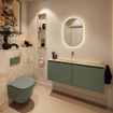 MONDIAZ TURE-DLUX Meuble WC 120cm Army. EDEN lavabo Frappe position milieu. Sans trou de robinet. SW1102634