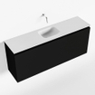 MONDIAZ OLAN Kit lave-mains - 120x30x40cm - 0 trous de robinet - 1 tiroir - urban mat - lavabo centré - Solid Surface Blanc SW473246