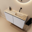 MONDIAZ TURE-DLUX Meuble toilette - 80cm - Cale - EDEN - vasque Frappe - position droite - sans trou de robinet SW1102680