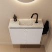 MONDIAZ TURE-DLUX meuble WC 60cm Linen. EDEN lavabo Ostra position milieu. Avec 1 trou de robinet. SW1104947