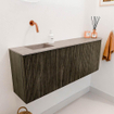 Mondiaz JOYA-DLUX 111.6cm toiletmeubel - ronding rechts kleur Shadow - Wastafel FAYE positie Links Zonder kraangat kleur Saba. SW1426258