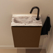 MONDIAZ TURE-DLUX Meuble de toilettes 40 cm Rust. EDEN lavabo Glace position gauche. Avec 1 trou de robinet. SW1103472