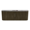 Mondiaz JOYA-DLUX 113.2cm toiletmeubel - ronding links en rechts kleur Shadow - Wastafel FAYE positie Midden Zonder kraangat kleur Sombra. SW1425247