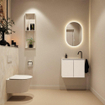 MONDIAZ TURE-DLUX Meuble toilette - 60cm - Talc - EDEN - vasque Ostra - position droite - 1 trou de robinet SW1104651