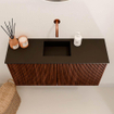 Mondiaz JOYA 80cm toiletmeubel - kleur Ruby - Wastafel FAYE positie Midden Zonder kraangat kleur Urban. SW1421832