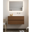 Mondiaz VICA Ensemble de meuble de salle de bain - 100cm - meuble sous-vasque repos - 2 tiroirs - lavabo cloud droite - sans trou de robinet version XL 60cm de haut SW1089712