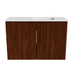 Mondiaz JOYA 60cm meuble de toilette - couleur Ruby - Lavabo FAYE position Droite Sans trou de robinet couleur Talc SW1421740