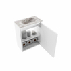 MONDIAZ TURE-DLUX meuble de WC 40 cm Talc. EDEN lavabo Glace position milieu. Sans trou de robinet. SW1103093
