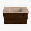 Mondiaz CIRO-DLUX Meuble de salle de bains - 90x45x50cm - lavabo Solid Surface Saba - 1 vasque centrale - sans trous de robinet - 2 tiroirs - Noyer SW1530673