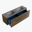 Mondiaz CIRO-DLUX Ensemble de meubles de salle de bains - 160x45x50cm - Plan-vasque en solid surface Sombra - 2 vasques Double - 2 trous de robinet - 4 tiroirs - Dusk SW1533425