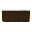 Mondiaz JOYA-DLUX 101.6cm toiletmeubel - ronding links kleur Walnut - Wastafel FAYE positie Rechts Zonder kraangat kleur Saba. SW1424691