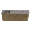 Mondiaz JOYA-DLUX 111.6cm toiletmeubel - ronding rechts kleur Dusk - Wastafel FAYE positie Links Zonder kraangat kleur Sombra. SW1426184