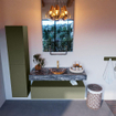 Mondiaz ALAN-DLUX Ensemble de meuble - 120cm - meuble Army mat - 1 tiroir - Lavabo Cloud Lava suspendu - vasque Centre - 1 trou de robinet SW808477