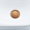 QeramiQ Fuente Ensemble de Lavabo - 40x21.5x12cm - strié - demi-rond - céramique - ensemble de robinet en cuivre brossé - bouchon de vidange - siphon réduit - blanc brillant SW1233126